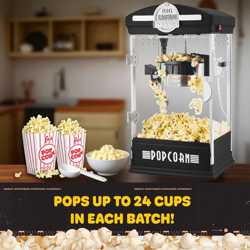 Popcorn Machine - Big Bambino Old-Fashioned Popper with 4-Ounce Kettle,