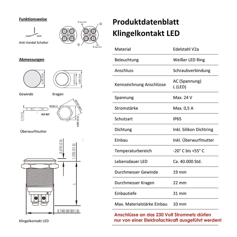 Quality MOCAVI Ring 515 Bell Plate V4A Stainless Steel Square