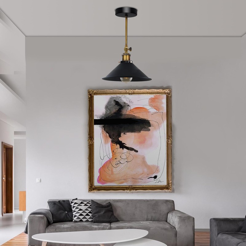 DCVOLTAGE 2 Pack Modern Ceiling Lamp Shade Black Metal Cone