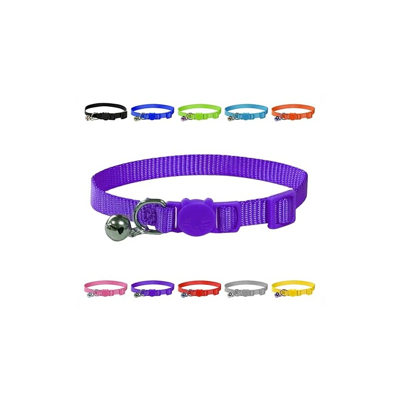 Vibrant Soft Nylon Kitten/Cat Collar with Bell and Safety Release