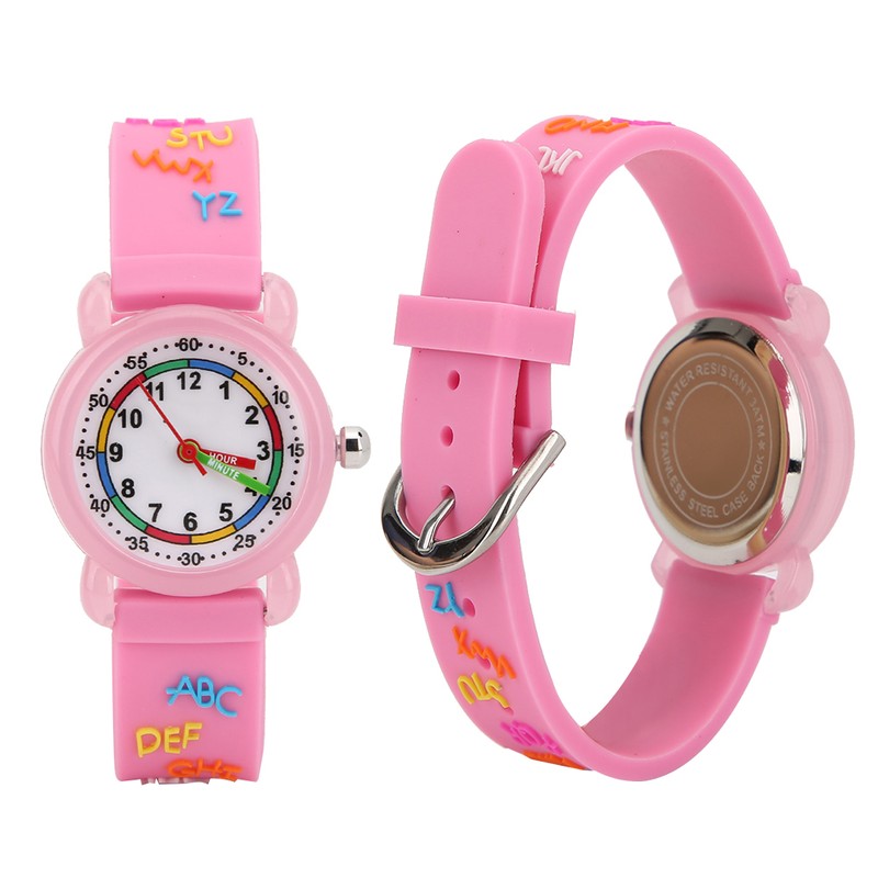 Kid Waterproof Cartoon Watch Letter Pattern Children Wrist Watch Time