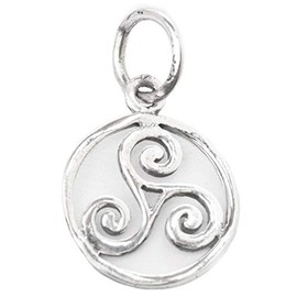 Windalf Irish Jewellery Pendant Diameter 1.2 cm Small Vintage Triskele Celtic Amulet Harmony Bohemia Silver Pendant 925 Sterling Silver, Fabric, No Gemstone