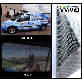 VViViD One Way Perforated Window Vinyl Privacy Wrap Film Roll Decal Sheet DIY Easy to Use Air-Release Adhesive (1.5ft x 54 Inch)