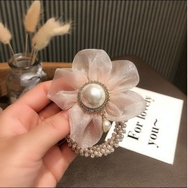 Hair Rubber Hair Elastic Stylish Pearl Arrangement Hair Accessory Hair Pony Adult Ins Popular Simple Women's (E37 Pearl Style -3 Piece Set)