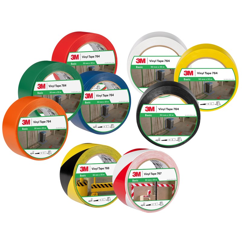 3M 3M 767i Gefahren-Markierungs-Klebeband, 50 mm x 33 m, Rot/Weiss