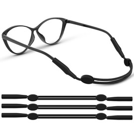 Jlinhoya Glasses Strap No Tail Eye Glasses Strap Adjustable Sunglasses Straps for Men Women Eyeglass Holders Around Neck Eyewear Retainers 3Pcs (12Inch)