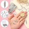Ornazy 100 pcs 10 Styles Tibetan Feather Charms Antique Silver