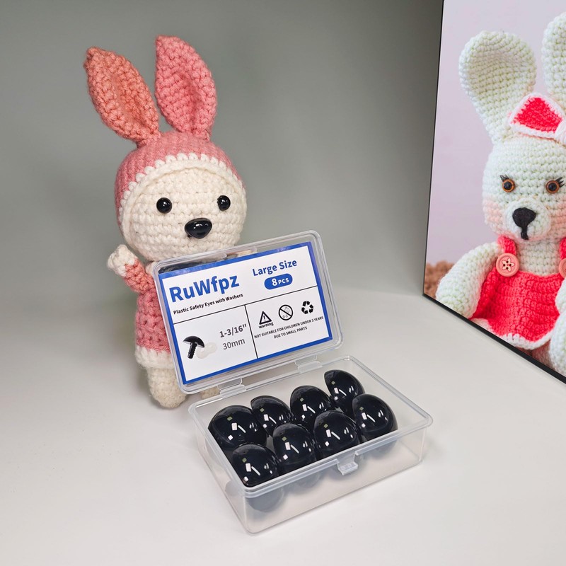 RuWfpz Large Safety Eyes for Crocheting Amigurumi 30mm 1-3/16" -