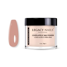 Legacy Nails Professional Cover ALMOND Acrylic Powder, 2 ounces - Ideal For French Nail Art, Full Coverage, Blending, Healthy Look Nail Extensions