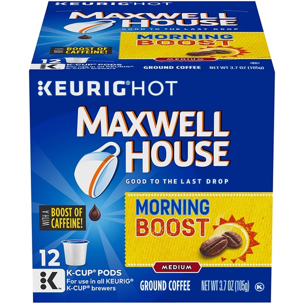 Maxwell House Morning Boost Medium Roast K-Cup Coffee Pods (12 Pods)