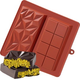 UWILLION Chocolate Bar Mold Deep Dubai 1 Inch Pistachio Chocolate Bar Silicone Thick Mold for Stuffed Bar, Large Candy Bar Mold for Filling