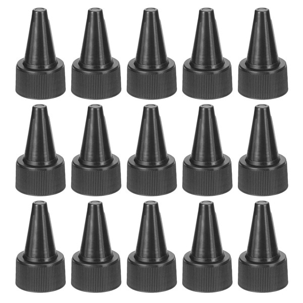 PATIKIL 28/410 Twist Bottle Caps, 15Pcs Plastic Ribbed Edge Squeeze