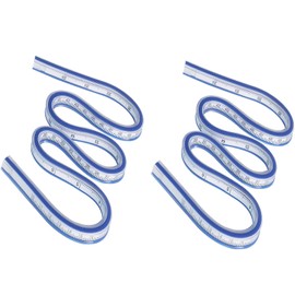 HLZC 2-Piece Flexible Curve Ruler - 24 Inch, Ideal for Drawing & Sewing, Blue