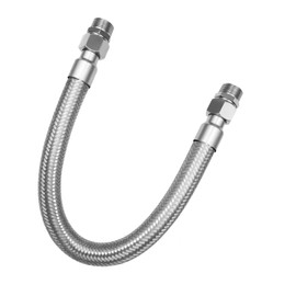 Industrial-Grade Stainless Steel 3/4" Compressor Jumper Hose, 3/4" NPT male，20" Length，750°F，450 PSI，Both Sides Fittings Rotate Freely