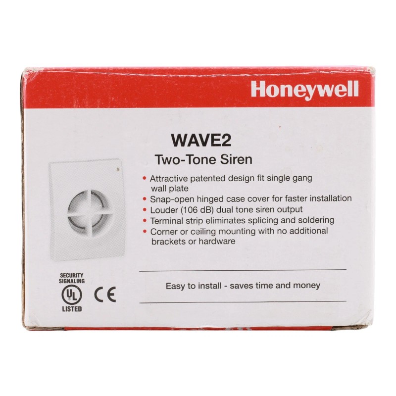 Honeywell NEW HONEYWELL WAVE2 Two-Tone Indoor Siren 106dB White Security