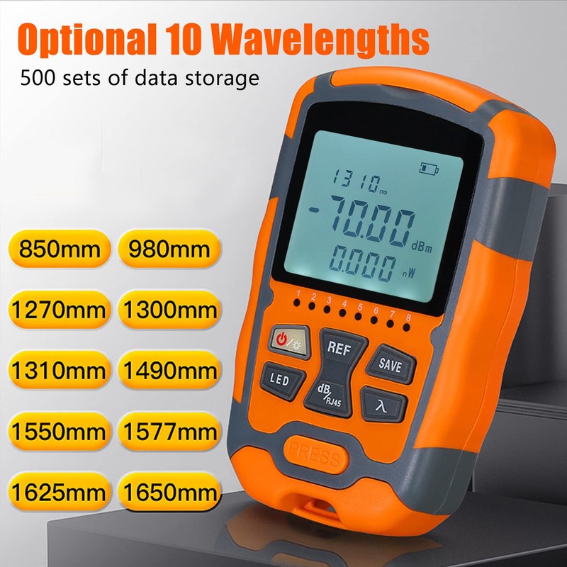 Portable Optical Multimeter, Mini Optical Fiber Power Meter with LED