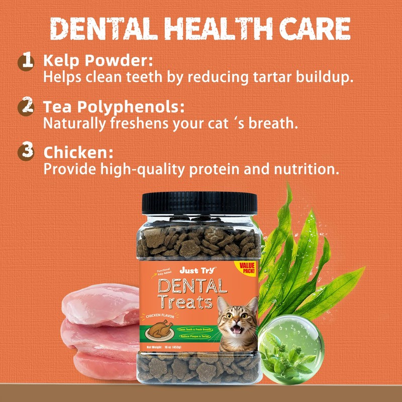 Just Try Dental Health Treats for Cats - Advanced Kelp