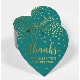 Inkdotpot Real Gold Foil Thanks For Celebrating The Bride To Be Bridal Shower Tags Favor Hang Paper Tags 100 Pieces