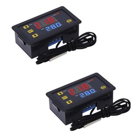 W3230 - Módulo driver de temperatura LED digital, interruptor termostato digital con sonda impermeable, programable, calefacción, enfriamiento, termostato electrónico, rango de -50 °C a 120 °C (110 V 10 A) (2 piezas)