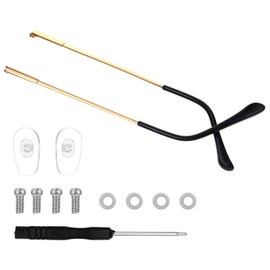 1Pair Metal Glasses Arm Replacement Universal Eyeglass Arm Replacement for Glasses Sunglasses(Gold)