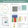 ZUYIST 3 Piece Embroidery Set Adults, Embroidery Kit Floral Pattern