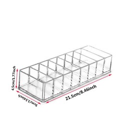 TopHomer 1Pcs Acrylic Transparent Make-up Organiser, 8 Slots Compact Cosmetic Storage for Eye Shadows, Blusher, Bronzer and Compact Powder