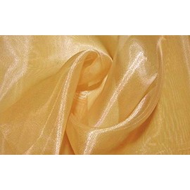 Organza Table Skirt 17 Linear Feet. Ideal for 6 feet Rectangular Tables. Multiple Colors Available (Gold)