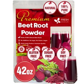 FRESHDRINKUS, Premium 42oz Beet Root Powder, 100% Natural and Pure from Beet Root, Beetroot Powder Perfect for Smoothies, Energy Booster, Soups and Sauces. No Additives, No Gluten, No Sugar, Vegan
