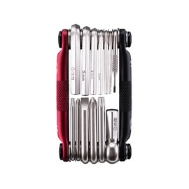 Crank Brothers Multi-13 Portable Bicycle Tool, Matte Black/Red, One Size, Multi-13 Functions