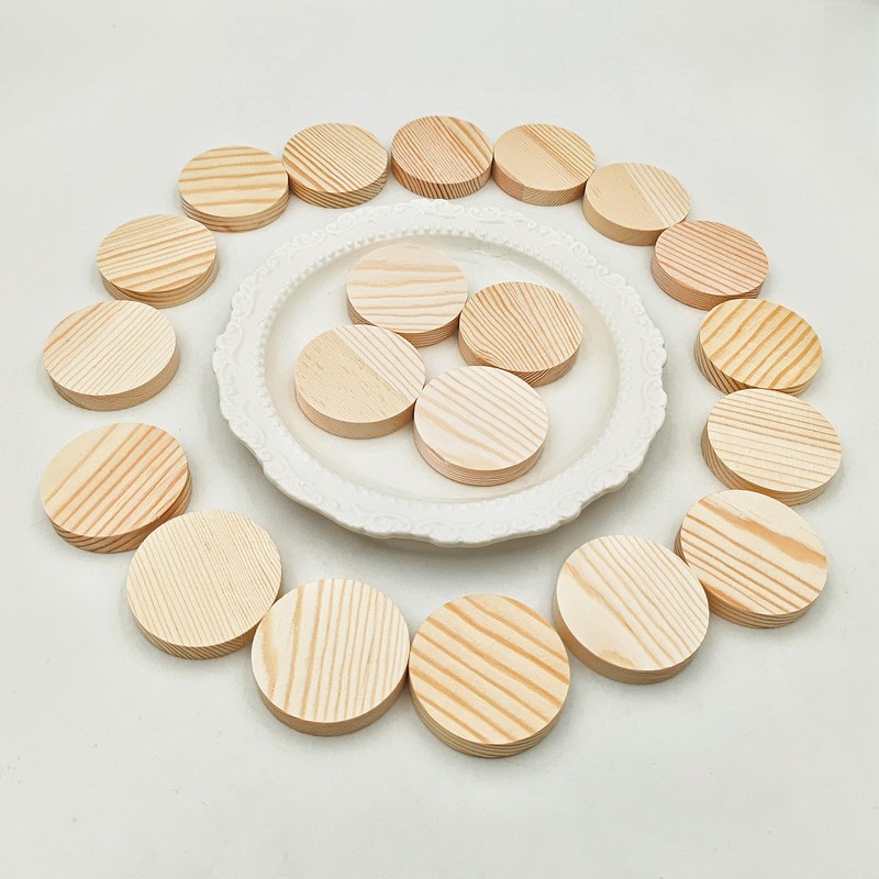 20PCS Pine Circle Plaque, 5x1cm Blank Unfinished Round Wooden Circles