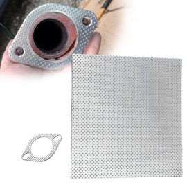 Gasket Paper Exhaust 20 x 20 cm 1.6 mm, Multilayer Metal Plate, Universal Seal Heat Resistant up to 350 °C, Exhaust Seal Manifold Seal Paper for Manifolds, Flange, Exhaust Systems