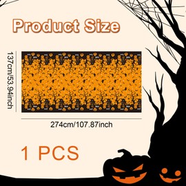 Halloween Table Cloth, Spooky Scary Pumpkin Bat Castle Halloween Decoration