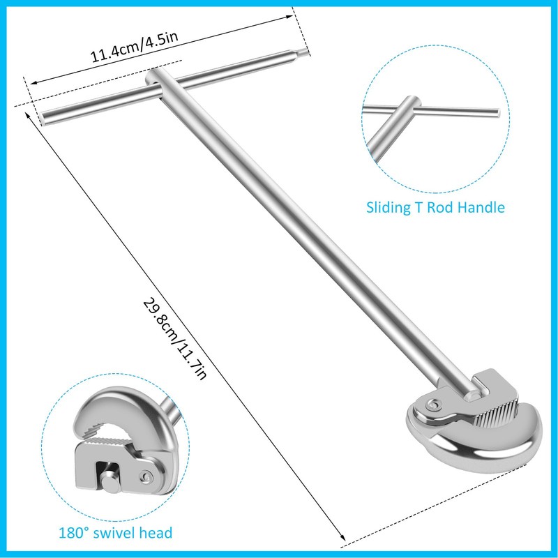 Basin Wrench,Adjustable Tap Spanner | Heavy-Duty Adjustable Wrench Tool for