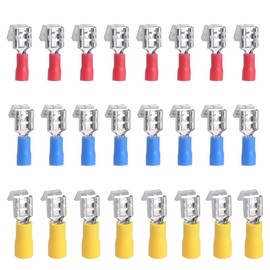 Ruidee 150PCS 22-16 16-14 12-10 AWG Insulated Piggyback Spade Connectors Quick Disconnect Electrical Terminals Wire Crimp Connectors Kit Red，Blue，Yellow (APJZ)