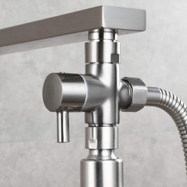 CIENCIA Shower Flow Control Valve G1/2" Brass 3 Way Shower Diverter Valve for Hand Shower and Shower Arm, Brushed Nickel, DSF007NA