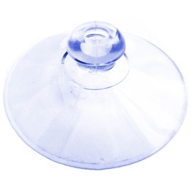 Pack of 4 x 55mm Round Button Suction Cups Standard Suckers, Plain, Clear Plastic/PVC by rubbersuckers UK. (Packet size x4)