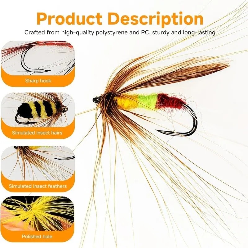 Señuelo Artificial Para Pesca, 64x Cebo Para Insectos Y Mosc