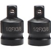 2 PCS 1/2 to 3/8 Socket Adapter, 3/8 to 1/2