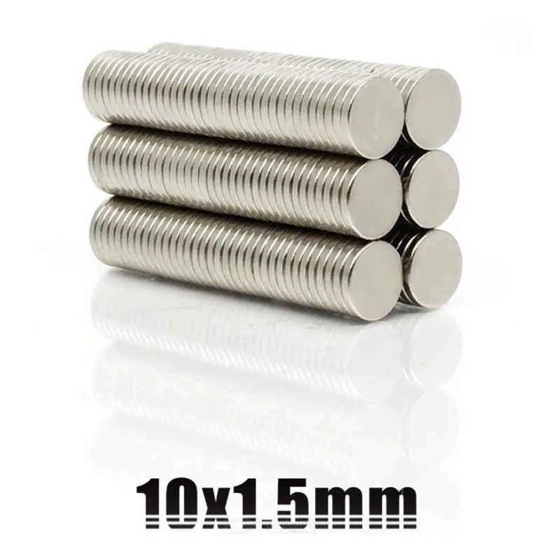 100 Imanes 10mm X 1.5mm N35