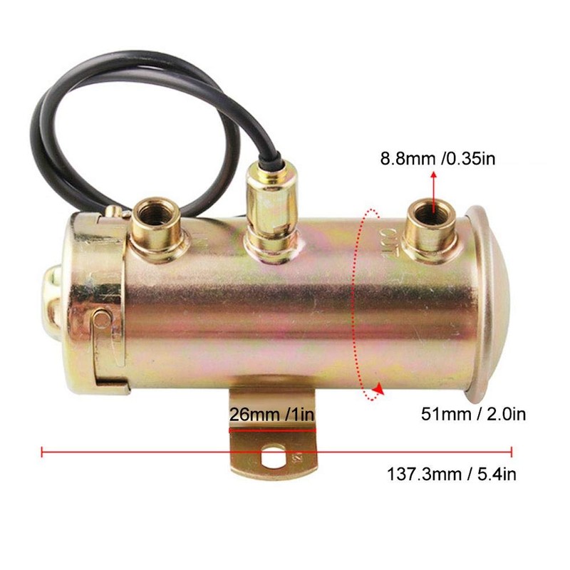 KIMISS Fuel Pump, 12V Copper Universal Auto Car Electric Fuel