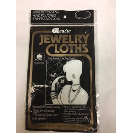 Polishing Jewelry Cloth - 100% Cotton Treated Buff to Polish and Clean Silver and Gold Jewelries | 2 Count of Tarnish Remover Wiping Towel to Restore Shine on Ring, Necklace, Watch | 1 Pack by Cadie