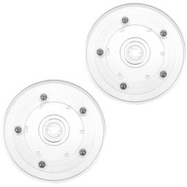 360° Smooth Rotating Clear Acrylic Tray, Set of 2, 3.9 inches (100 mm), Load Capacity 44.1 lbs (20 kg) for Kitchen, Crafts, Displays, Steel Ball Bearings Included