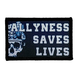 Allyness Saves Lives Skull Printed Hook & Loop Patch, Tactical Morale Badge Decorative Patch for Backpacks, Military Vests, Hats, Jackets