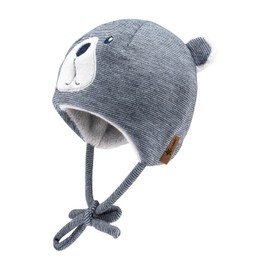 Sterntaler Teddy Fleece Hat - Unisex Baby Hat with Cut Ear Flaps and Tie Band, navy