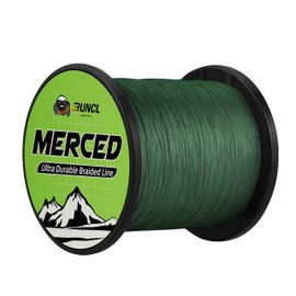 RUNCL Braided Fishing Line Merced, 4 Strands Braided Line - Proprietary Weaving Tech, Thin-Coating Tech, Stronger, Smoother - Fishing Line for Freshwater Saltwater (Moss Green, 8LB(3.6kgs), 300yds)