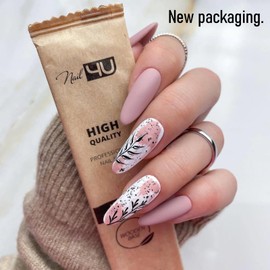 Set of 10 Slim Half Moon Nail Files Natural Series 5x 100/180 grit, 5x 180/240 grit Nail4U Professional Nail File, Emery Board Manicure Pedicure