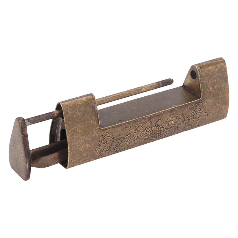 Antique Style Lock Spacing 5.9cm Auspicious Fish Lock Chinese Locks