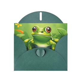SSIMOO Cartoon Frog 1 Exquisite Pearl Paper Greeting Card For Birthdays,Valentine'S Day,Anniversaries Party