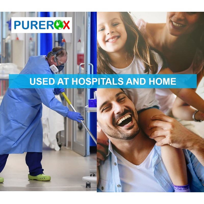 PUREROX disinfectant (3.4oz, 2pk) TSA Approved travel size. Eliminate 99.9999%
