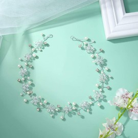 Jovono Wedding Headband Bridal Hair Vines with Sparkly Beads for Women